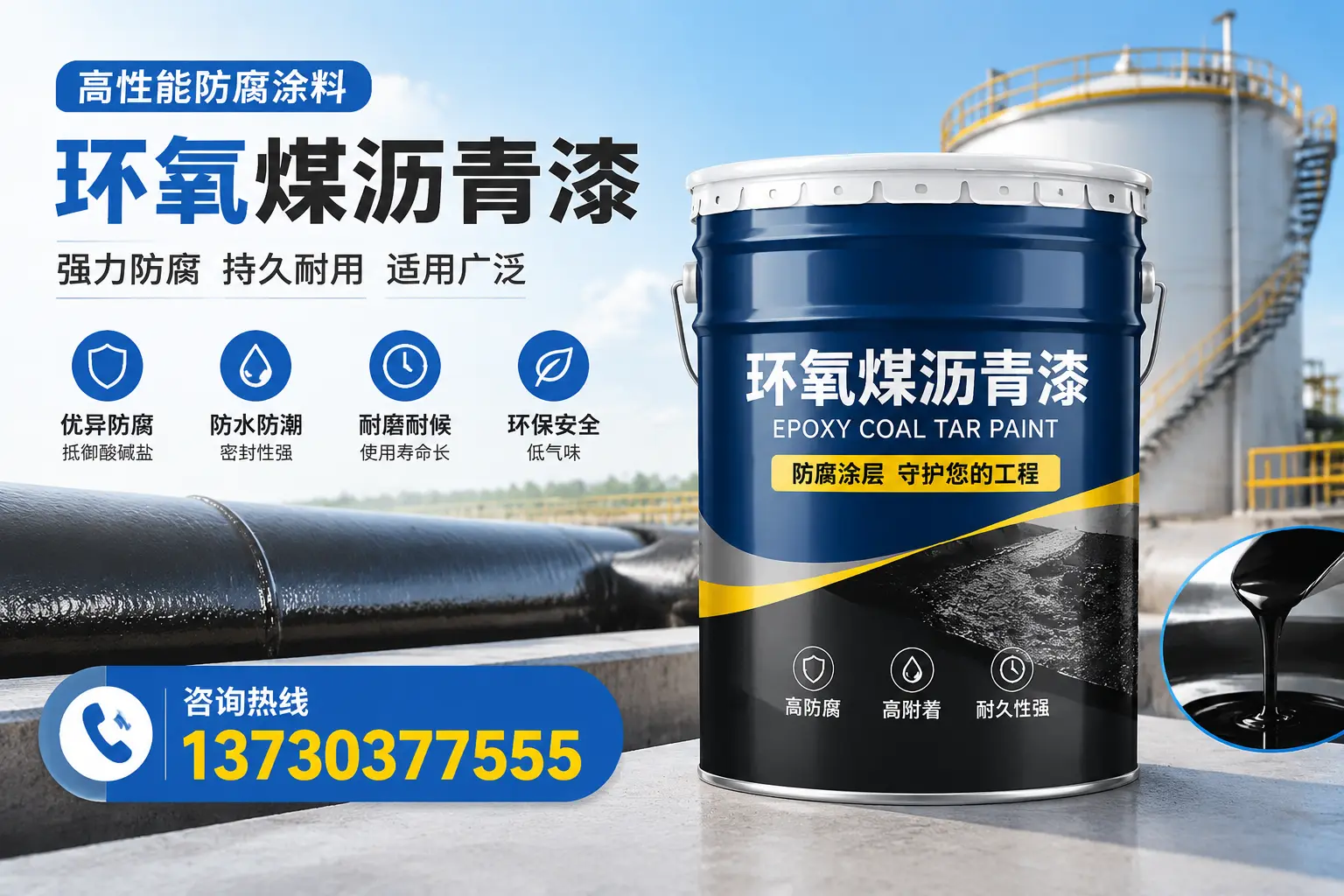 环氧煤沥青漆的耐久性分析，适合海北的使用场景